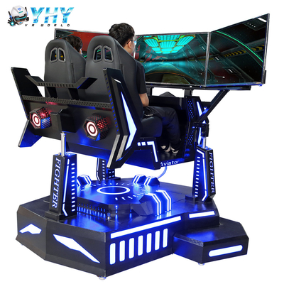 시뮬레이터를 경주하는 실내 2 선수들 3DOF 3 스크린 VR