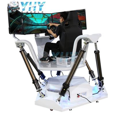 YHY Virtual Reality 42 inch 3 ScreenS 6 DoF Race Simulator Dynamic Platform VR Driving Car Gaming Simulator Arcade Game Playground 