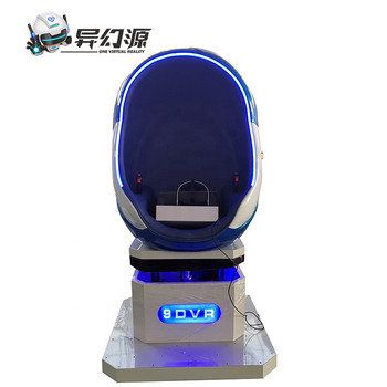 선수 1명 푸른 하얀 9D VR 모의 비행 장치 롤러 코스터 알 의자