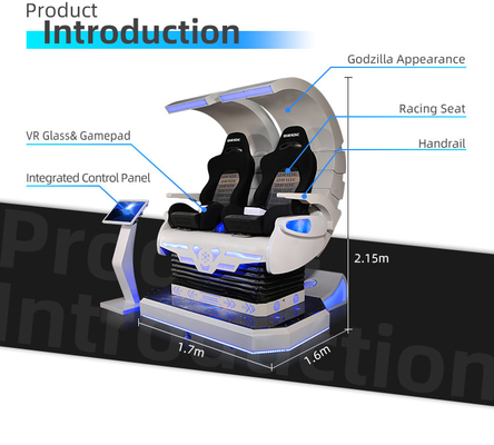 고질라는 9D VR 시뮬레이터 360 회전 두배 의자 가상성 아케이드 기계를 형성했습니다