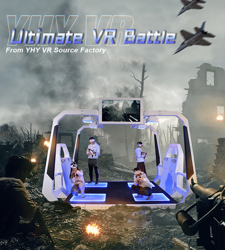 경기 시뮬레이터 자기 몰입 경험을 촬영하는 상호 작용하는 9D VR 선수들 4명