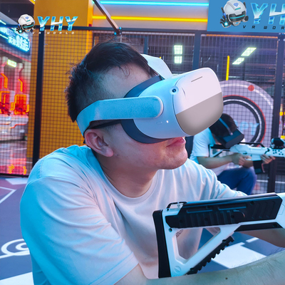 YHY 새로운 출시 4 플레이어 VR 촬영 시뮬레이터 360 무료 로밍 및 멀티 플레이어 게임