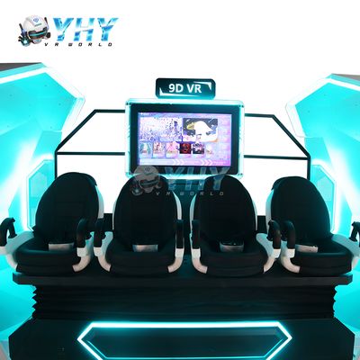9D VR Cinema 4 Seats Dynamic Simulator Shooting Joystic Virtual Realitiy Motion Chair Indoor Theme Park