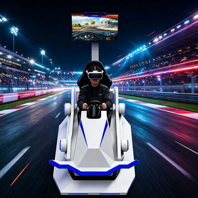 VR Karting 경주용 차 검정 또는 백색 9D 가상 현실 카트 시뮬레이터 오락 게임 기계 경주 동의 시뮬레이터