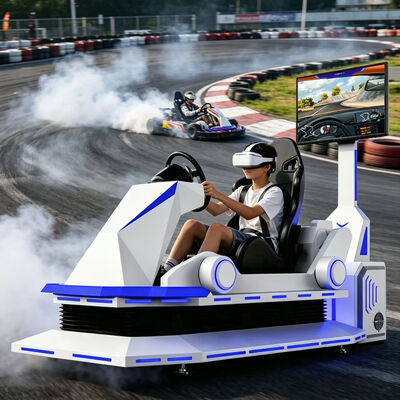 VR Karting 경주용 차 검정 또는 백색 9D 가상 현실 카트 시뮬레이터 오락 게임 기계 경주 동의 시뮬레이터