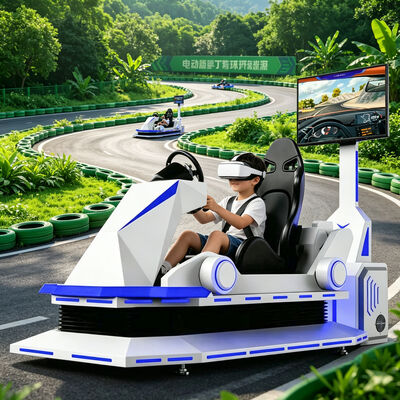 VR Karting 경주용 차 검정 또는 백색 9D 가상 현실 카트 시뮬레이터 오락 게임 기계 경주 동의 시뮬레이터