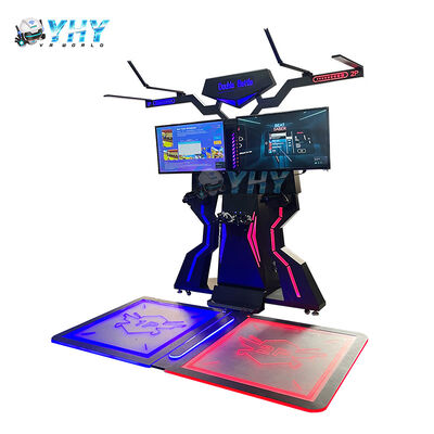 Vr 촬영 사수 총 시뮬레이터 9d 가상 현실 경기장 2 플레이어 과일 닌자 음악 댄스 혁명 게임 기계