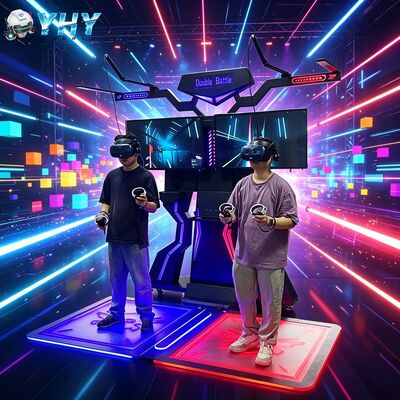VR 시뮬레이터 가상 현실 익스트림 머신 2명의 플레이어가 걷는 공간 인터랙티브 쇼핑몰 실내 실외