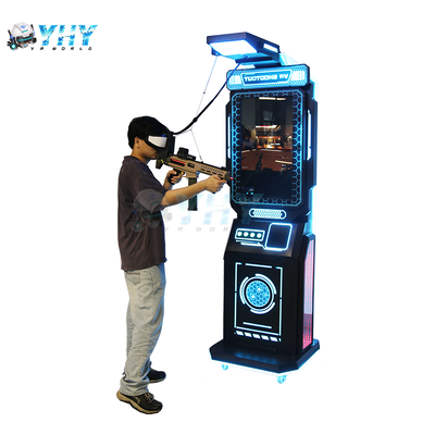 상업용 9D VR 총 쏘기 시뮬레이터 서 있는 가상 현실 아케이드 게임 기계 공원 모션 컨트롤러