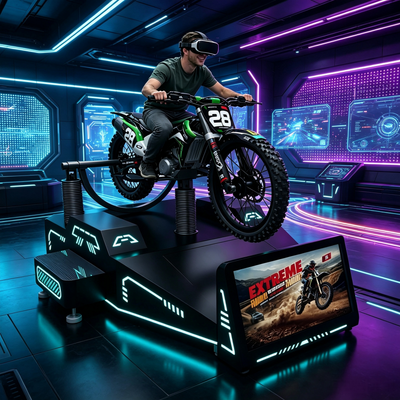 고 ROI 상업 VR 산악 모터 트랙 레이싱 시뮬레이터 4dof 동적 모션 플랫폼