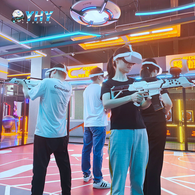 YHY 새로운 출시 4 플레이어 VR 촬영 시뮬레이터 360 무료 로밍 및 멀티 플레이어 게임