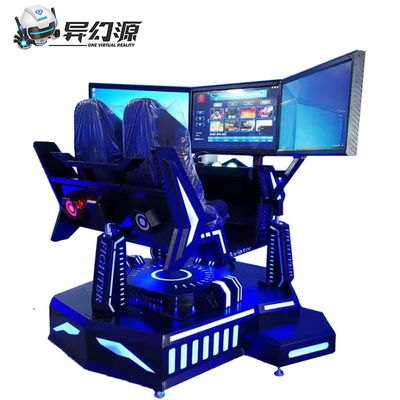 VR 게임을 운전하여 시뮬레이터 3DOF 동적 차를 경주하는 검은 VR