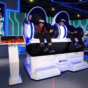 시원한 조명과 2편 좌석 가상 현실 의자 9D 시뮬레이터 2.5KW VR 영화 영화